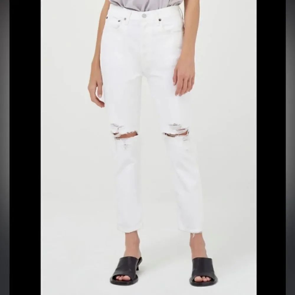 AGOLDE white jeans high rise